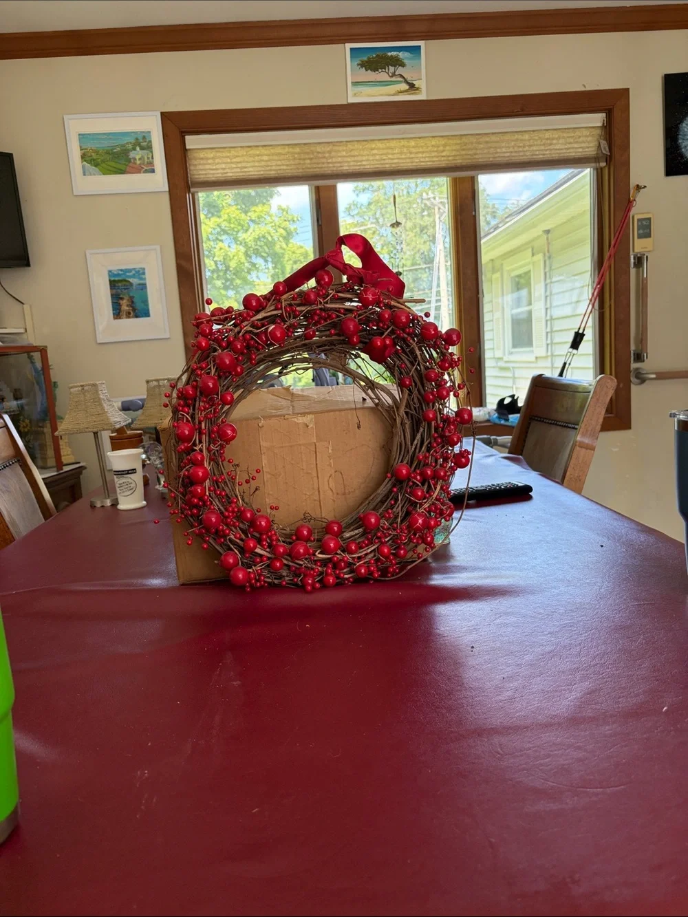 Red Berry Holiday Wreath - Decorative Home Holiday Accent